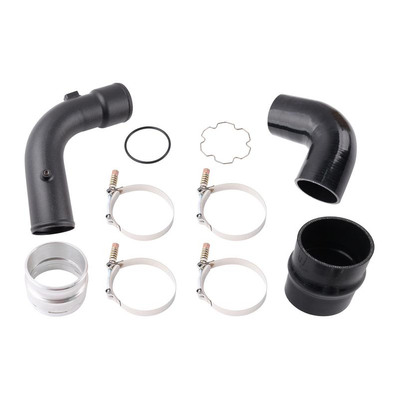 Turbo Intercooler Outlet Cold Side Charge Pipe for Ford 2017-2025 6.7L Powerstroke intercooler Pipe aluminum 4-Ply Boots