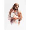 Christian Jesus with Sheep and Virgin Mary Poster Canvas Painting Print  Catholic Wall Art with Bible Verse for Farmhouse Home D