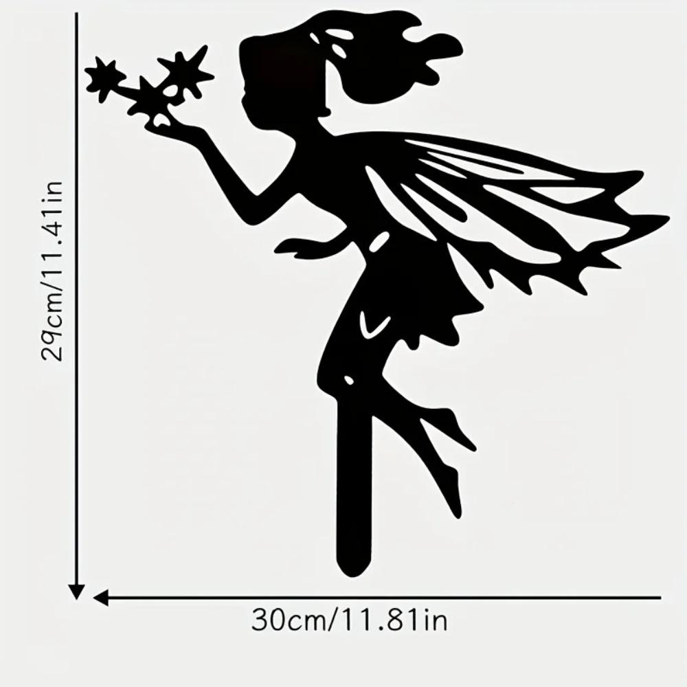 Flower Fairy Elf Garden Decoration – Metal Fairy Art Ground Insert, Elegant Lawn & Courtyard Décor for Garden Parties