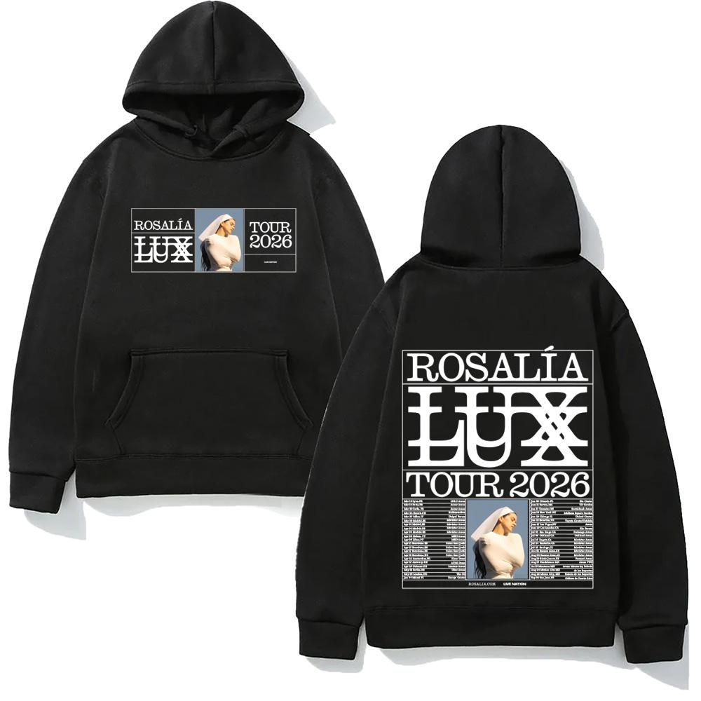 

ROSALIA LUX Тур 2026 ХУДІ ROSALÍA з Кишенею Фліс Зручна Толстовка Панк Одяг Харадзюку Високоякісні Светри XXXL чорний