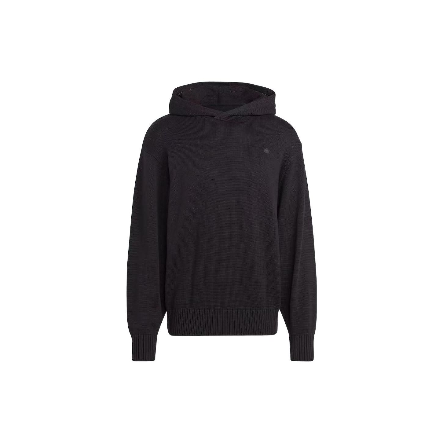 Adidas Originals Trefoil Series Embroidered Logo Hooded Knit Sweater Long Sleeve Casual Tops Men Black HR8678 XXL
