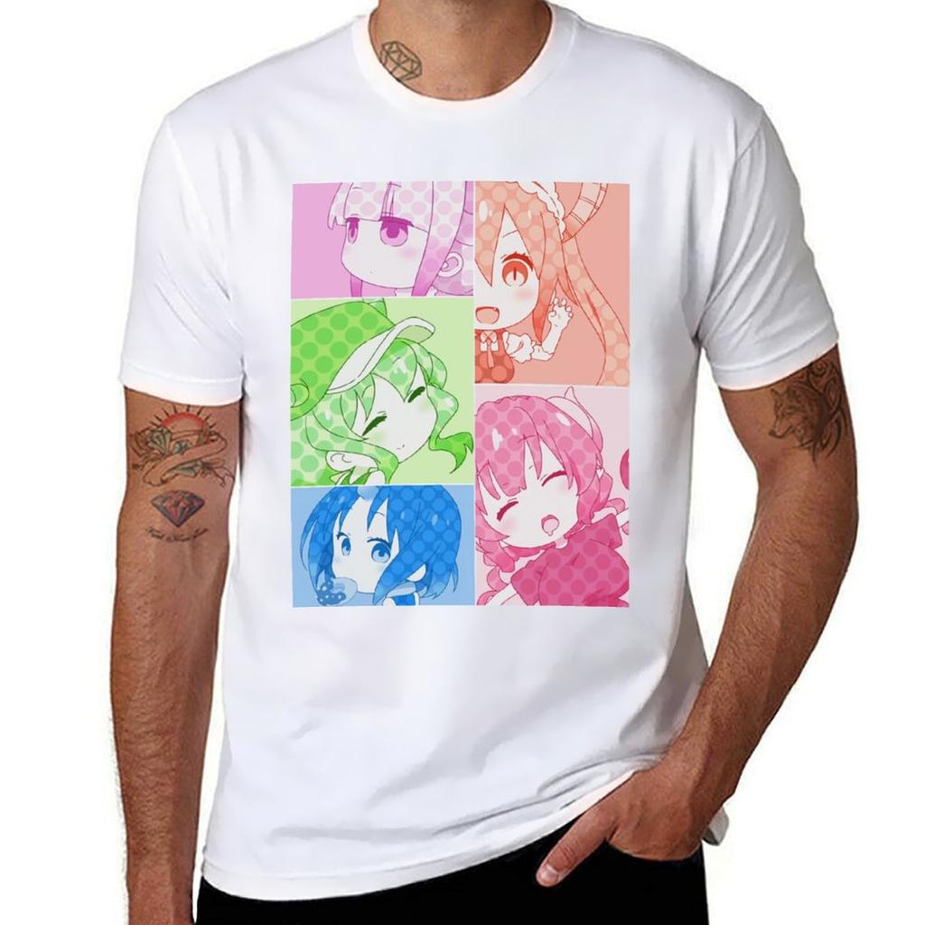 Tohru Ilulu Kanna Lucoa Elma Dragon Maid Comic Style Tshirt Odor Resistant Short Sleeve Top