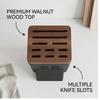 Soporte de Pared de Madera de Nogal Negro Premium Estante de Almacenamiento de Cocina sin Taladro Cuchillo Multifuncional Palillos Utensilio