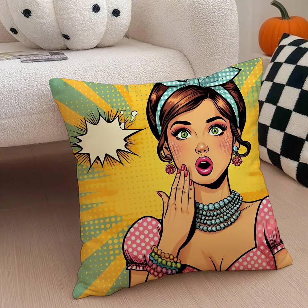 

Anime P-Pop Ant Sexy GirlS Pillow Case Anti-dustmite Pillowcase Invisible Zipper Silky Short Plush Sofa Cushion Cover 12x12Inch