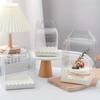 10pcs Clear Gift Boxes with Handles Transparent Cake Boxes Plastic Display Box Portable Single Cake Containers Party Favors Boxes Clear Cake Box