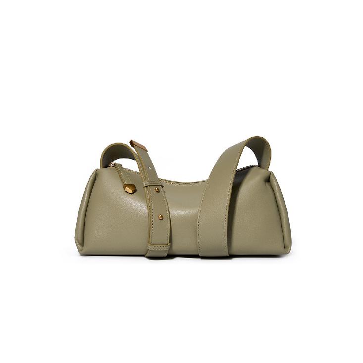 New Bag Pillow Bag Genuine Leather Crossbody Bag Baguette Bag Wide Shoulder Strap High-end Single Shoulder Underarm Bag Soft Leather Women's Bag