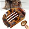 New 1PC Yellow Leopard Oval Plate Hairpin Curved Ponytail Clip Hairpin Flat Duckbill Clip Decorative Hairdressing