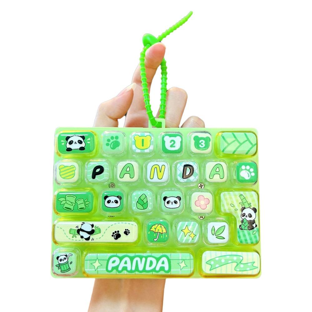 Panda 26 Keys Keyboard Keychain Cartoon Keyboard Clicker Keychain Backpack Decor