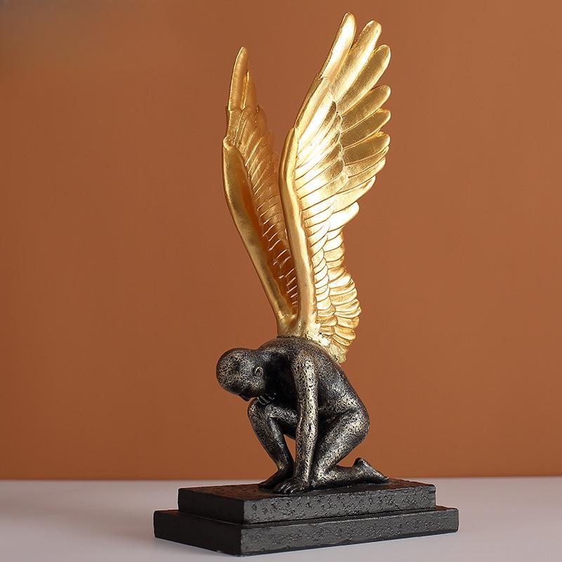 Art Transparent Wings Figures Living Room Study Home Use Decoration Resin Fine Craft Angel Ornaments Durable Durable