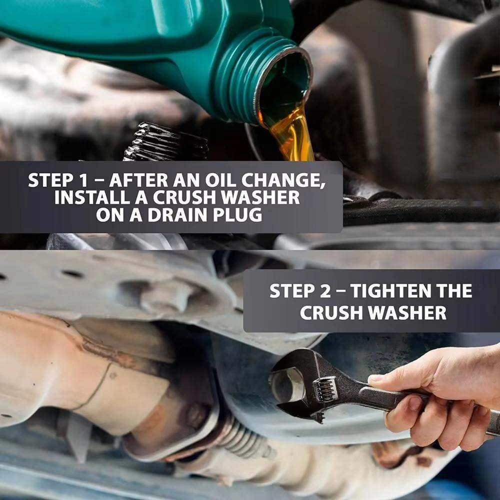 Car Oil Pan Drain Plug Washer Sealing Gasket M12 M14 Self Centering Galvanized Rubber Bonded Seal Washer Engine Oil Plug Washers