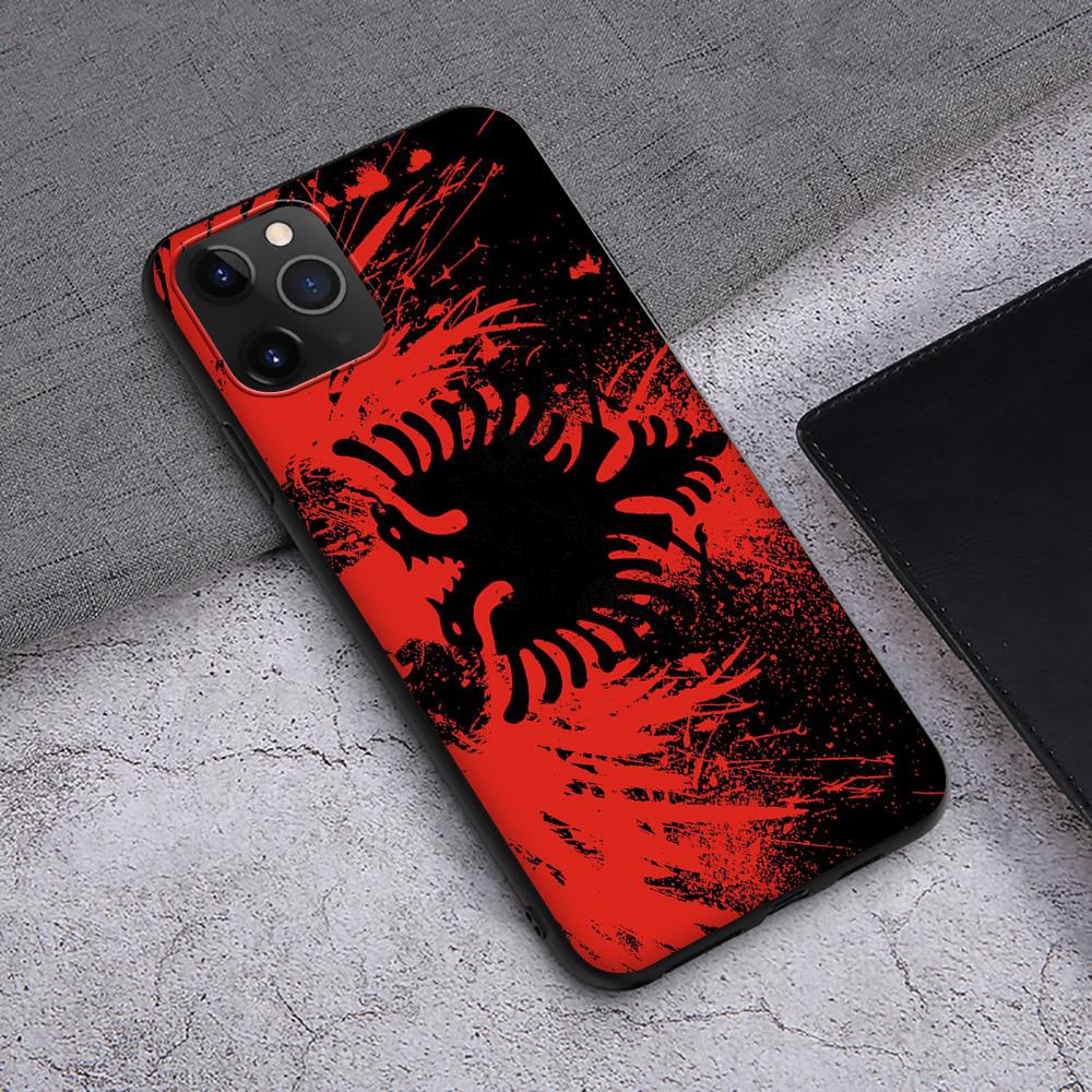 GX16 Albania Albanians Flag Silikon mykt deksel til iPhone 13 12 Mini 11 Pro XS Max XR X 8 7 6 6S Plus 5 5S SE 2020
