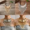 Ethnic Fashionable Style Multi Layer Tassel Design Women Metal Necklace Collar