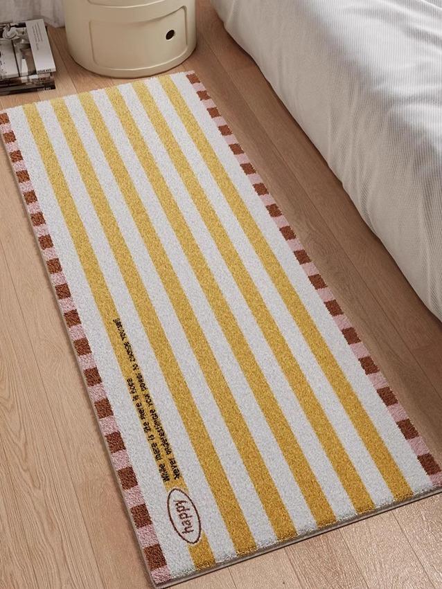 VIKAMA Striped Carpet Soft Plush Bedroom Bed Blanket Long Strip Living Room Bay Window Balcony Floor Cushion Home Decor