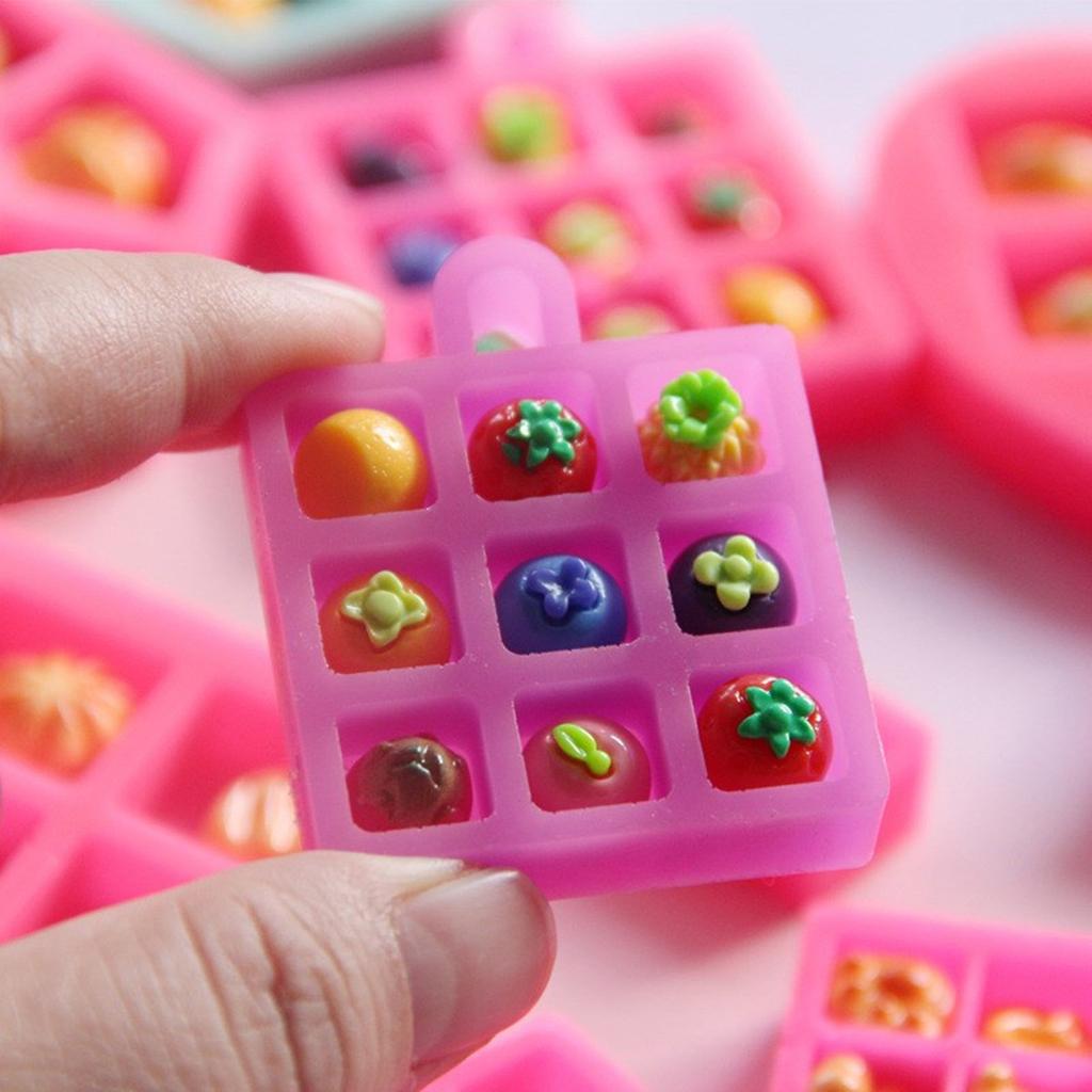 Miniature Grid Mold For Tiny Food Crafts Food Grade Silicone Tray Mold Easy To Use DIY Mini Display Stand Accessories