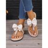 Damensandalen Sommer Neu Fischgrätenmuster Damensandalen Hanfseil Sohle Zehentrenner Mode Trend Schleifensandalen