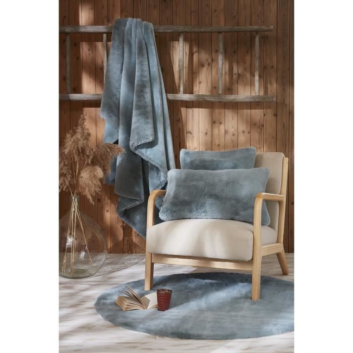 Coussin - Sven - 45 x 45 cm - Bleu arctique - Déhoussable - Synthétique
