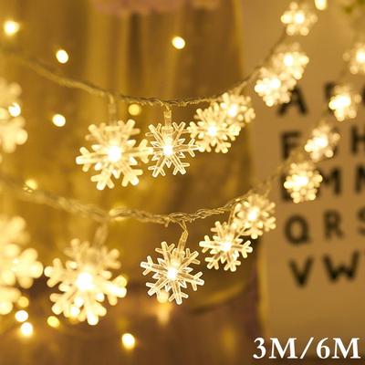 3M/6M LED γιρλάντα Snowflakes String Fairy Lights Κρεμαστά στολίδια με μπαταρία χριστουγεννιάτικο δέντρο Pa