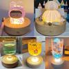 LED-Lit Solid Wood Base DIY Aromatherapy Diffuser with Stone Crystal Ornament