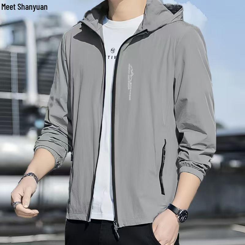 

Унисекс Дышащая Ветровка с Капюшоном: Защита от УФ-лучей, Легкий вес и Защита от солнца для Активного отдыха XXXL