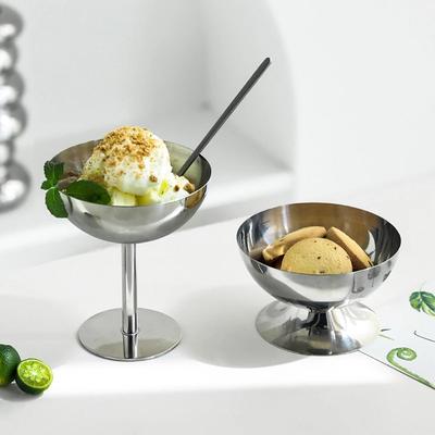 1 Stück Edelstahl Kelchbecher Eisbecher Dessert Sorbet Schale Salatschüssel Obstteller Snackschale Heimbar Party Küchenwerkzeug