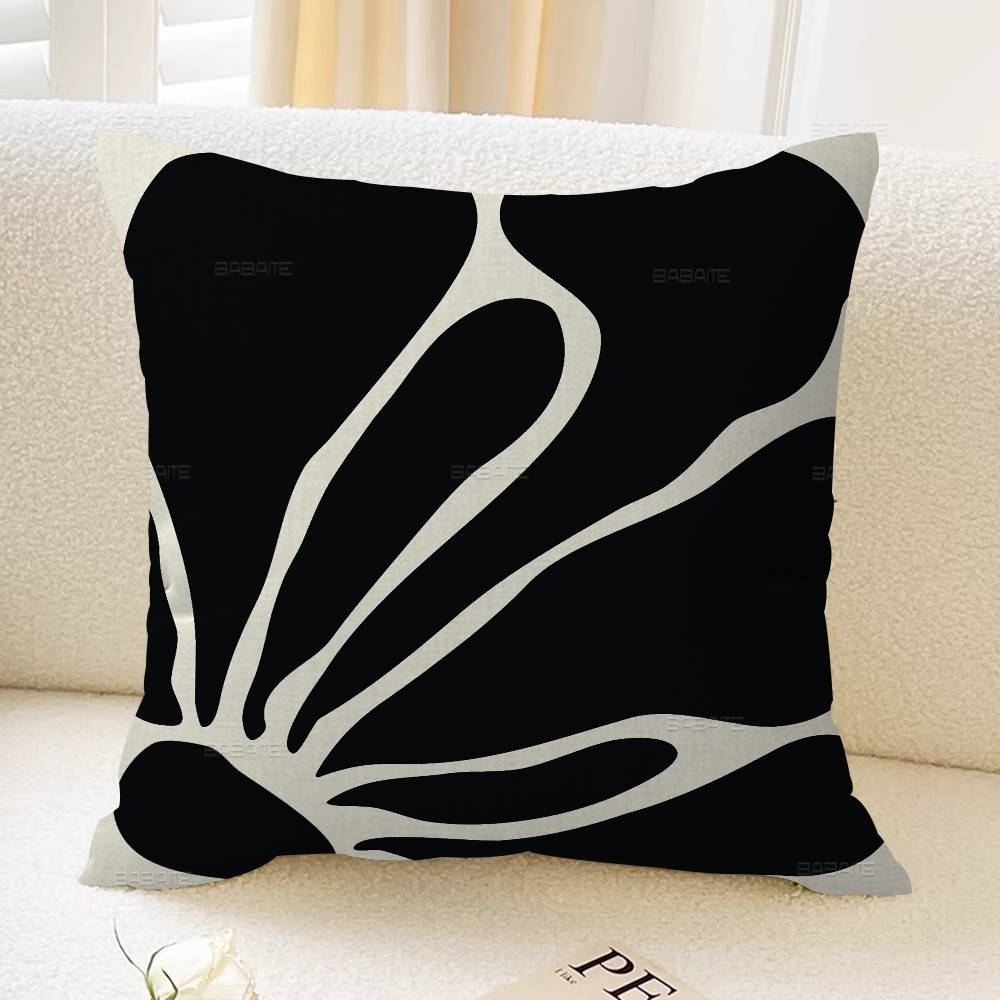 Modern Beige And Black Flower Cushion Cover Car Throw Pillow Case For Sofa Car Christmas Gift xcm xcm
