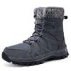 Couple Lace-up Snow Boots Fur-lined Half Boots Plush Cotton Shoes Anti-slip Winter Warm Outdoor Sneakers Wear-resistant