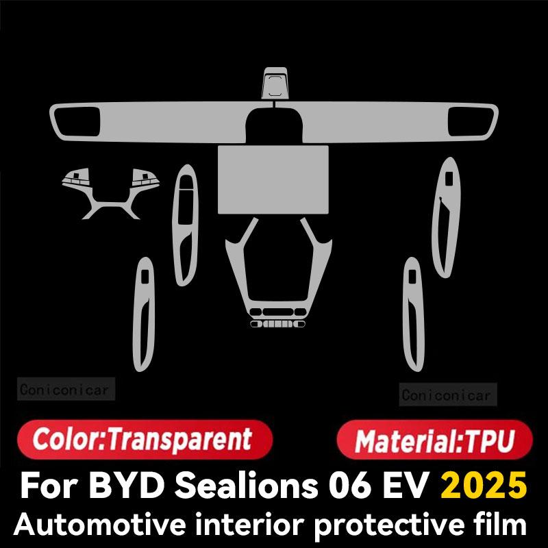 For BYD SEALION 06 EV 2025 Car Interior Center Console trument Dashboard Protective Film Anti-scratch Sticker Accessories