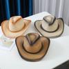 Western Cowboy Straw Hat Retro Ethnic Style European and American Jazz Hat Outdoor Travel Grassland Leisure Hat Curved Brim Hat Tide