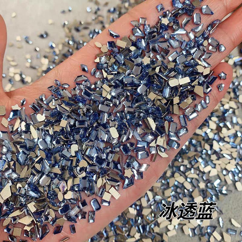 

Yiwu Nail Art Diamond Mixed Mini Small Nail Art Flat Bottom Special-Shaped Diamond Mixed K9 Champagne Nail Art Jewelry 100pcs/bag