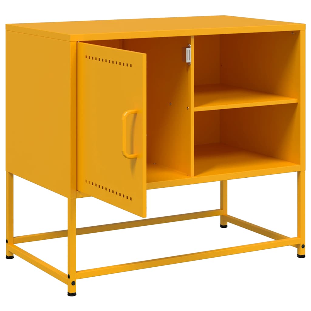 TV Stand Mustard Yellow 68 X 39 X 60.5 Cm Steel
