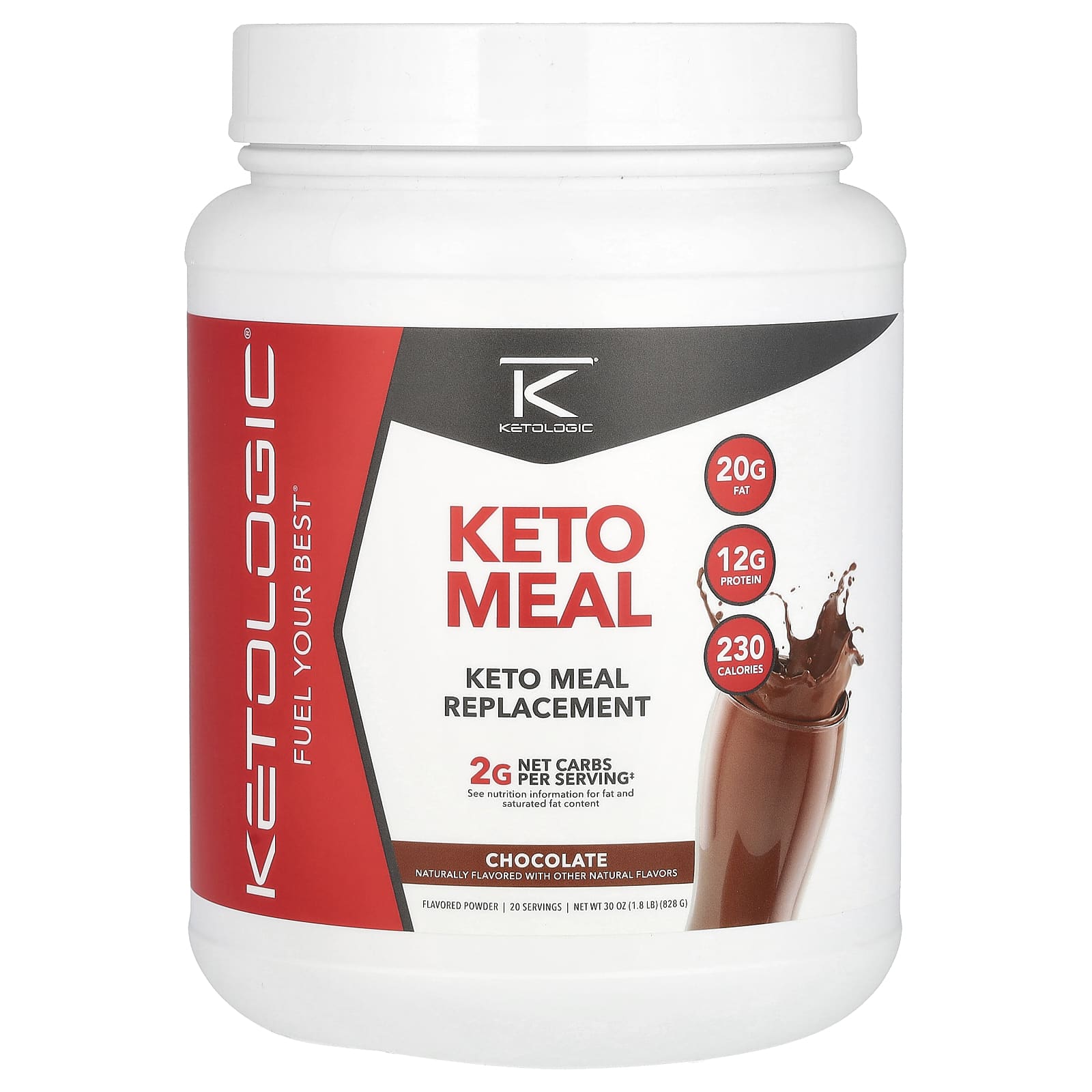 

Ketomeal, Meal Replacement, Chocolate Flavor, 828G (1.8Lb)