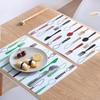 Table Mat Plastic Heat Mat Printed Placemat Bowl Mat Pot Mat Rectangular Western Food Heat Mat