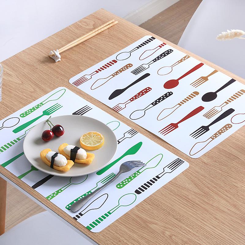 Table Mat Plastic Heat Mat Printed Placemat Bowl Mat Pot Mat Rectangular Western Food Heat Mat