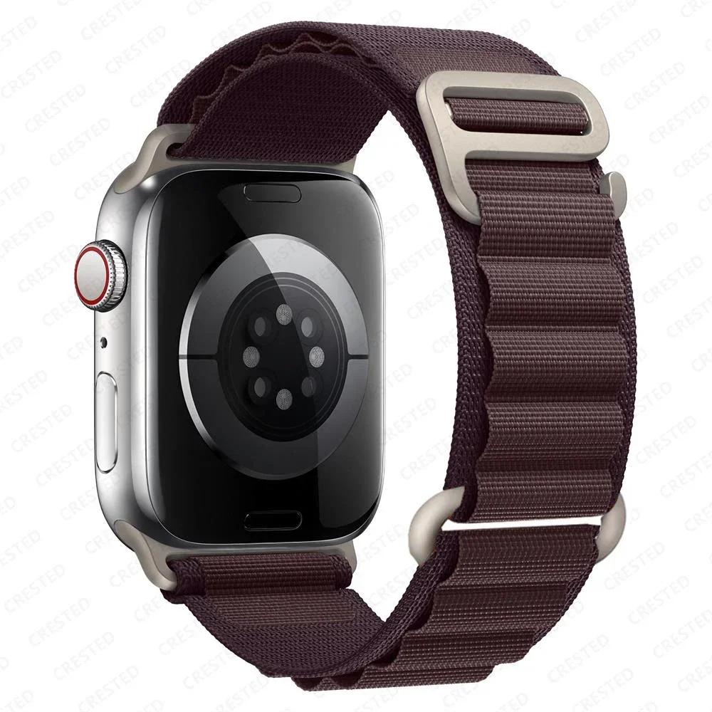 

Альпийский ремешок для ремешков Apple Watch 44 мм 40 49 мм 45 46 41 мм 38 мм 42 мм нейлоновый браслет Iwatch Ultra2 Series10 9 3 4 5 6 7 8 SE ремешок 38 40 41 S10-42mm