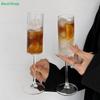 Vertical Striped Tall Wine Glasses,Ribbed Fluted Champagne Flutes for Cocktail & Party Use