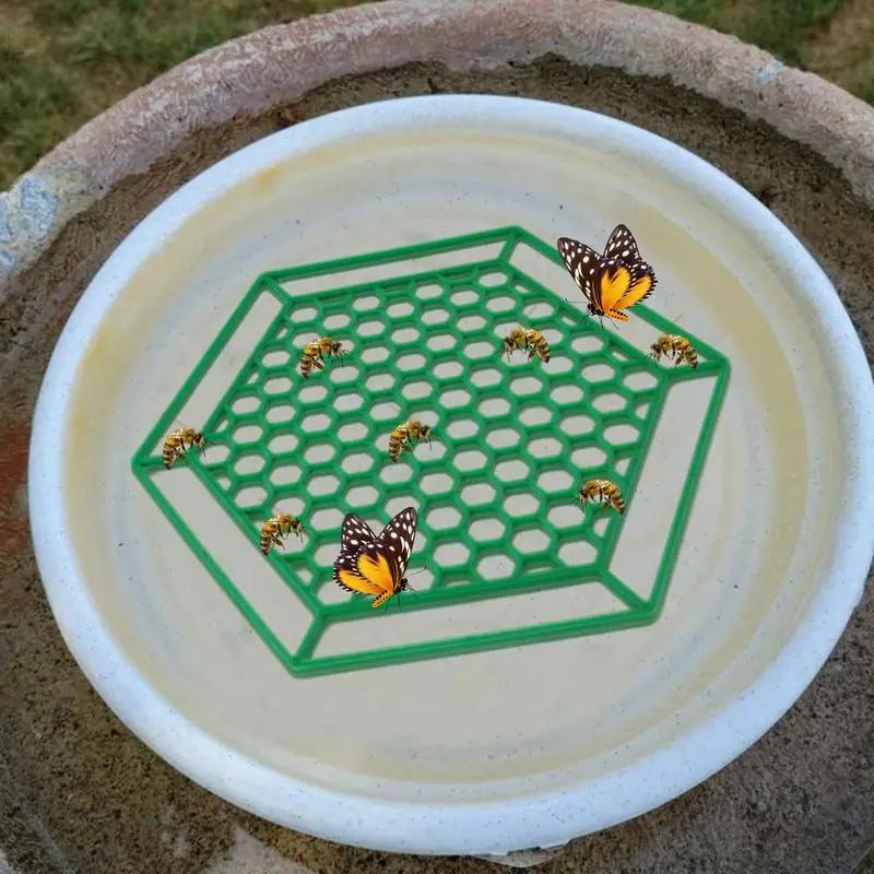 Outdoor Bee ABS Tray Bee Watering Station Honeycomb Design Convenient Practical For Outdoor Garden Thirsty Bee Butterfly Holder