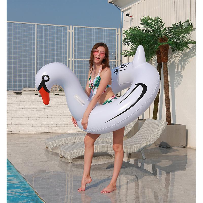Adult Swan Inflatable Swim Ring 120cm Fashionable Water Lounger Swimming Ring Wholesale