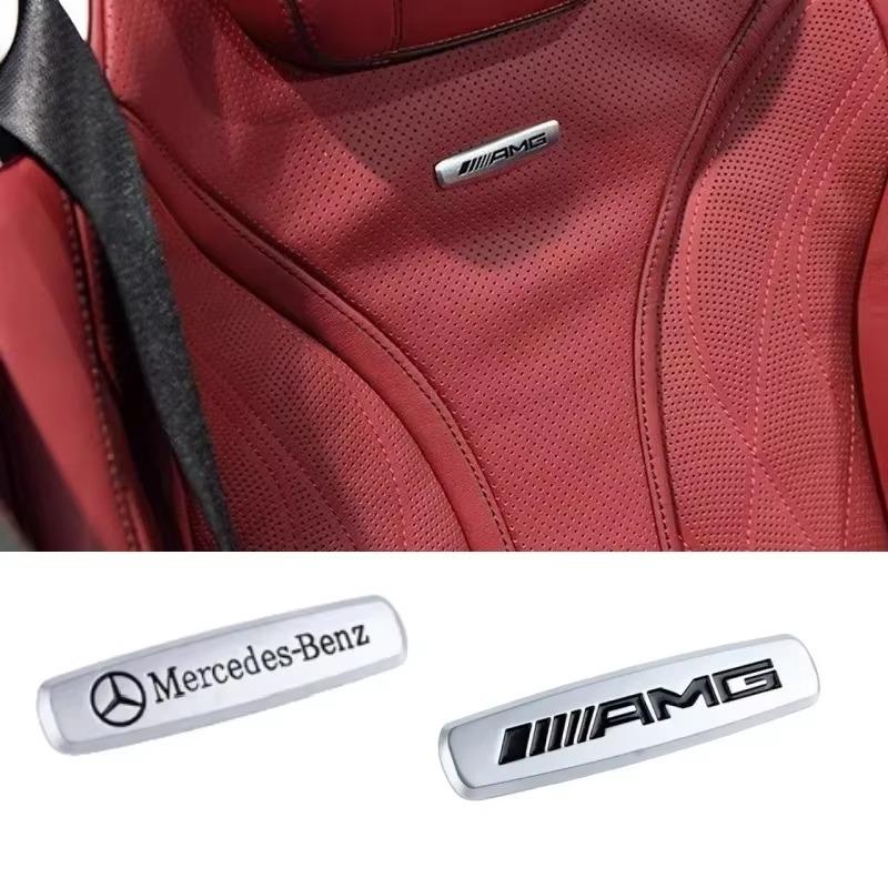 CQI1 Car Seat Emblem Badge Headrest Console Interior Decoration Sticker For Mercedes-Benz AMG W203 W204 W205 W210 Interior Mouldings
