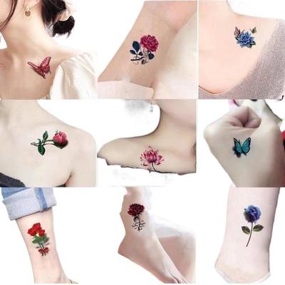 20 Sheets Waterproof Temporary Flower Butterfly Tattoo Stickers Women  Art Sexy Removable Men Body Sticker Long-Lasting
