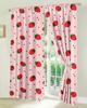 1Set/2Pcs Strawberry Curtain for Bedroom Living Room Girls Pink Cute Fruit Print Curtain Kawaii Room Decor Strawberries Window D