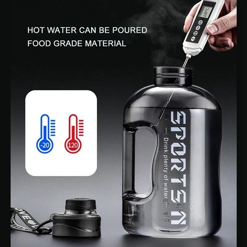 2L Water Bottle Sports Gym Water Kettle A Large Amount of Refilling Buckets In Summer  for Camping Travel BPA Free Drinking