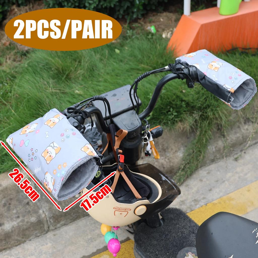New Motorbike Winter Anti-Cold Keep Warm Gloves Electric Bike Thickened Padded Cotton Handlebar Sleeves Motorcycle Accessories