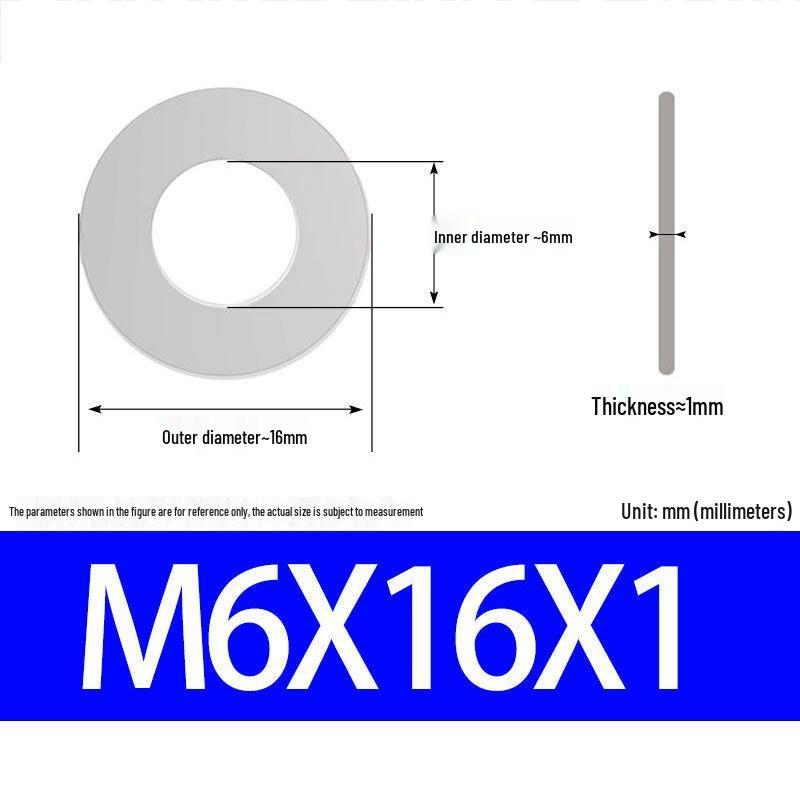 304 Stainless Steel Ultra-Thin Flat Washer, Thickness: 0.1/0.2/0.3/0.4/0.5 Mm, Sizes M1-M8