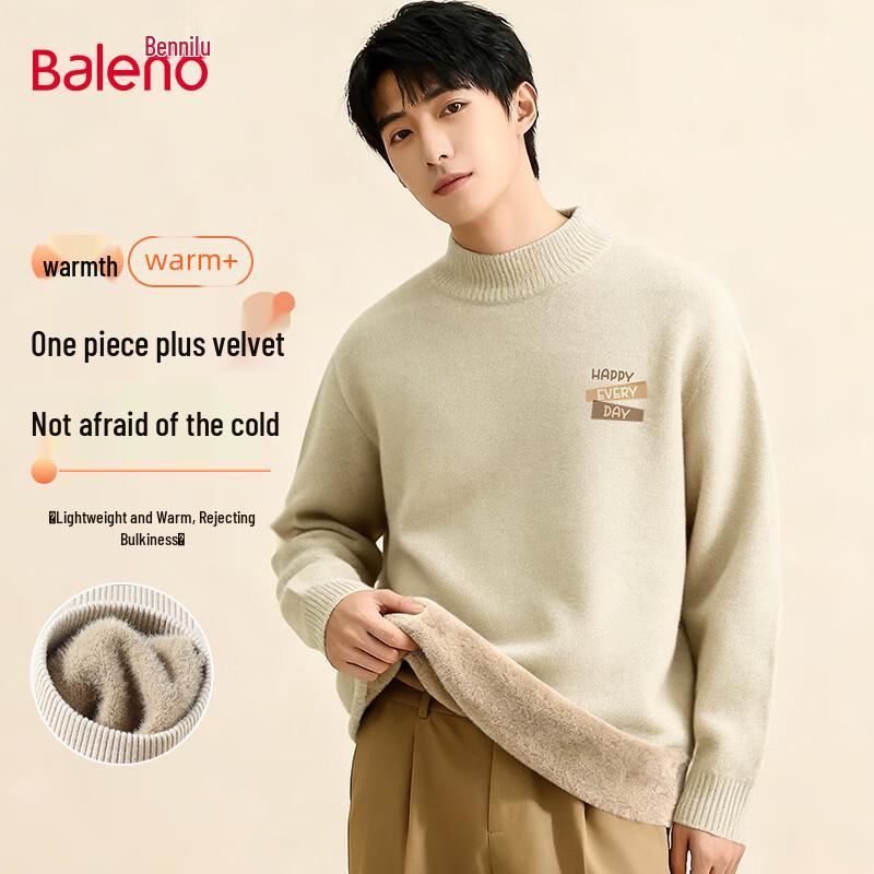 

Baleno Men s 2025 Winter Heavyweight Fleece Lined Knit Sweater 2XL