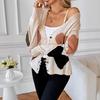 2026 Autumn/Winter Women's Cute Heart V-Neck Loose Knit Cardigan Sweater