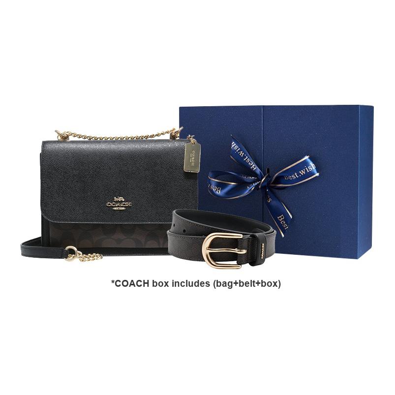 Coach Borsa a Spalla Klare 21 con Catena Borsa a Fisarmonica in Pelle Borsa a Spalla da Donna Nero 91019-IMAA8