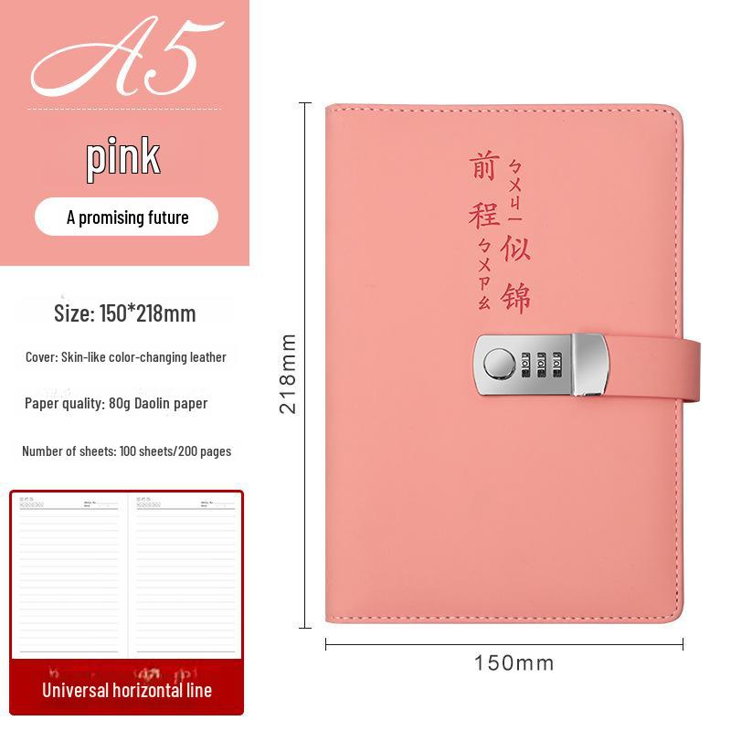European Retro Canvas Lock Diary: Secure Password Notebook for Students