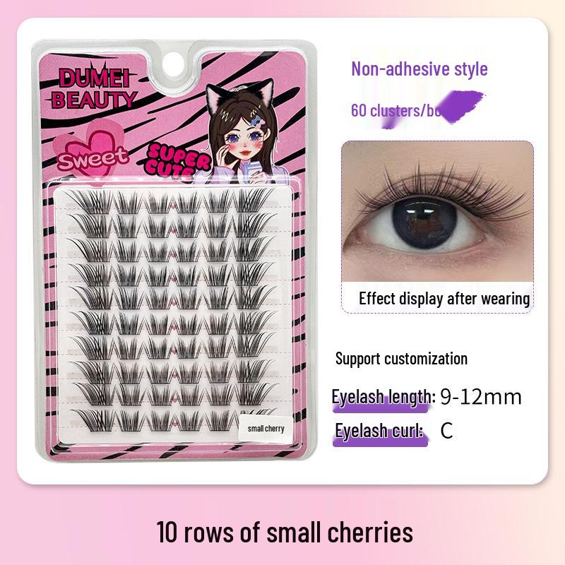 10-Row Autumn Leaf & Sunflower Faux Eyelashes - Flat, Glue-Free