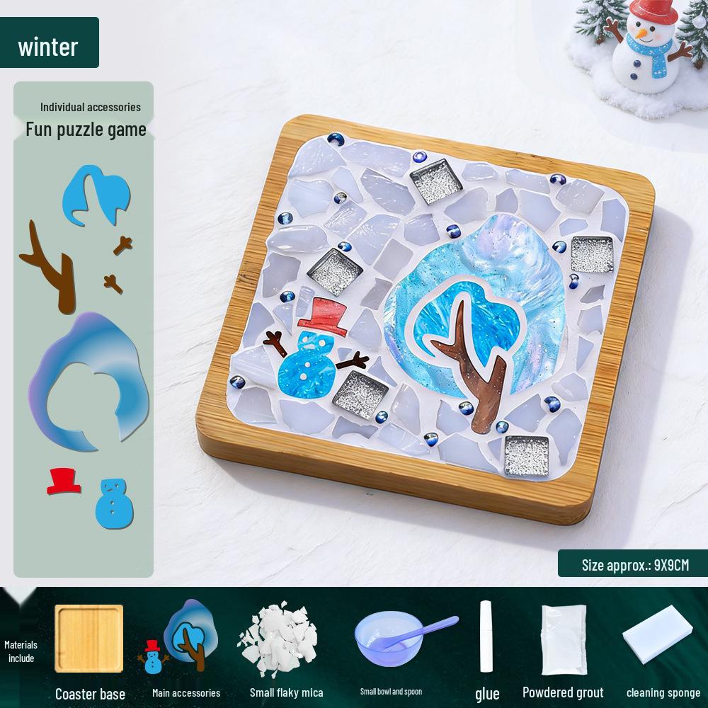 Mosaic Coaster DIY Kit: Creative Handmade Collage Art Set