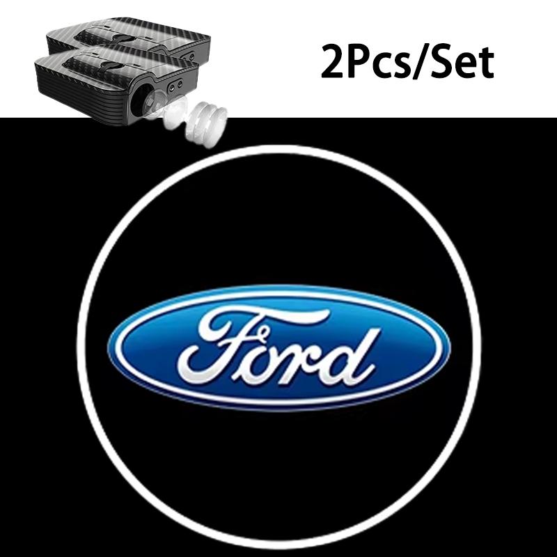 2Pcs LED HD Car Door Wireless Welcome Light Projector Lamps For Ford Focus Fiesta Puma Ranger Kuga MK7 MAX F150 VG1